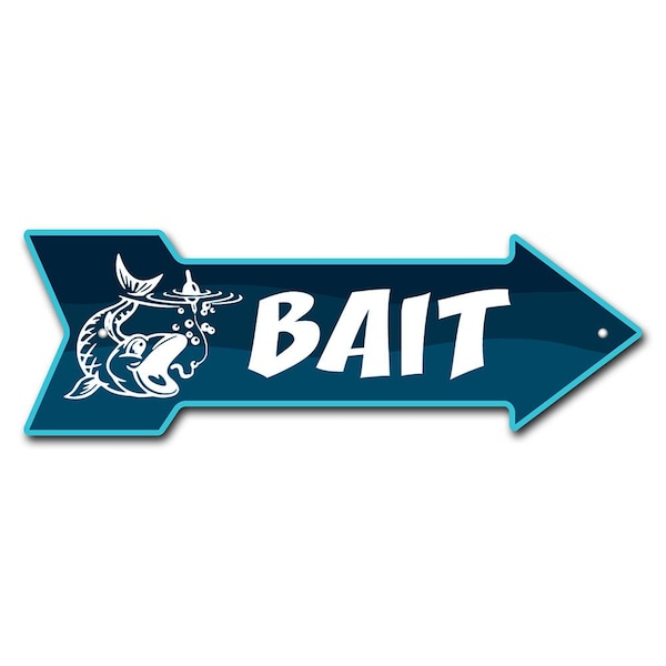 Bait Arrow Sign Funny Home Decor 36in Wide